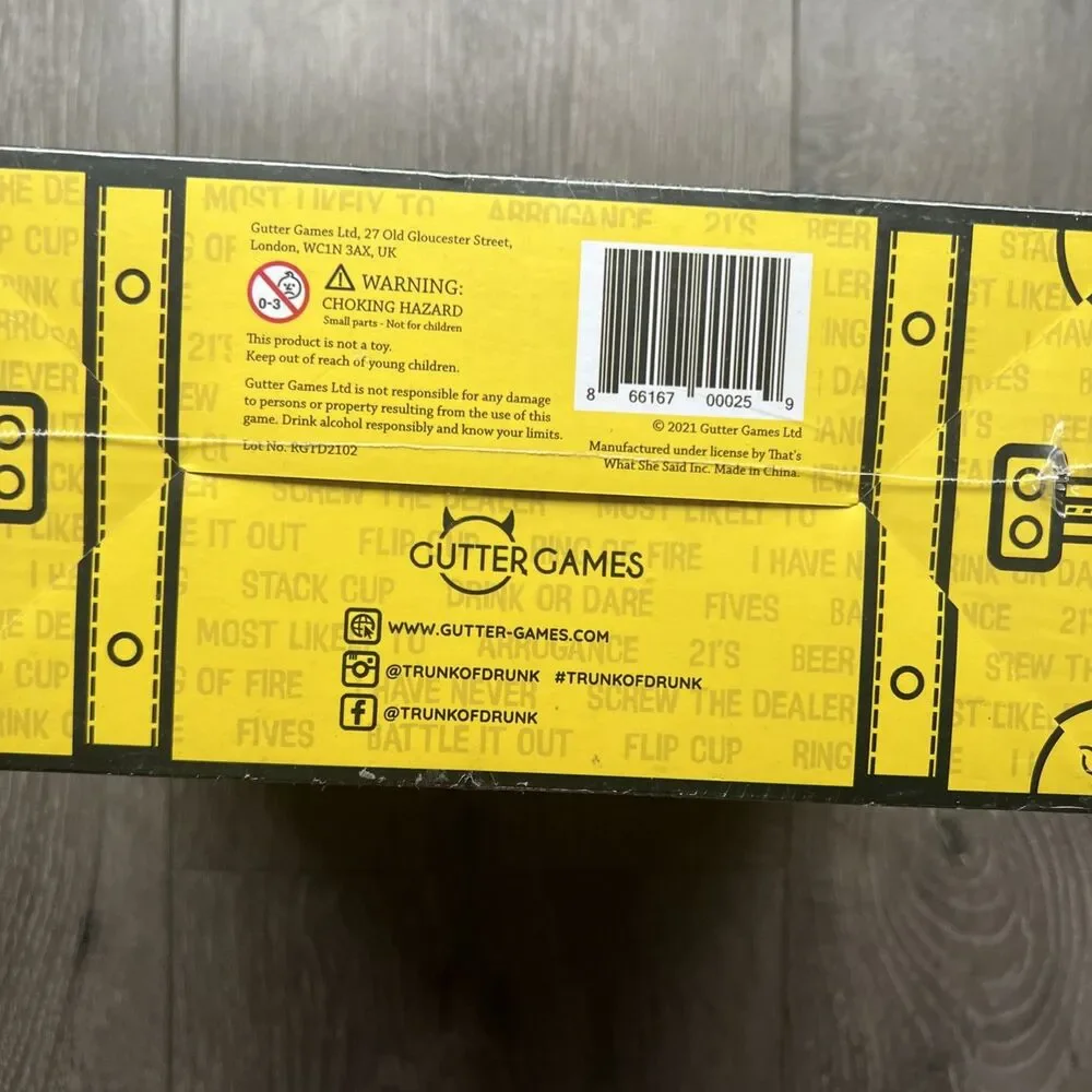 TRUNK OF DRUNK Box Containing Eight of the Greatest Drinking Games Ever